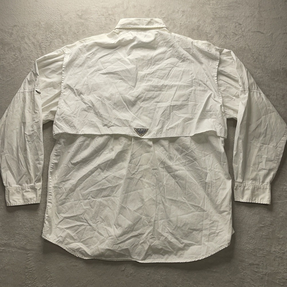 Columbia PFG Men's XL White Fishing Shirt Lot of 2 Long Sleeve Vented Outdoors - Picture 11 of 16